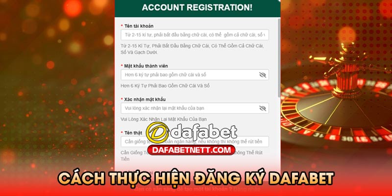 Cách thực hiện đăng ký dafabet